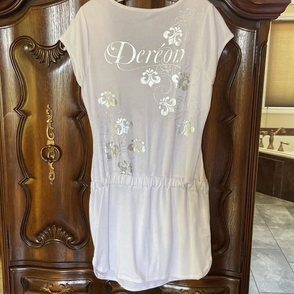 Beautiful drop waist sheer white dress in size L - Picture 9 of 12